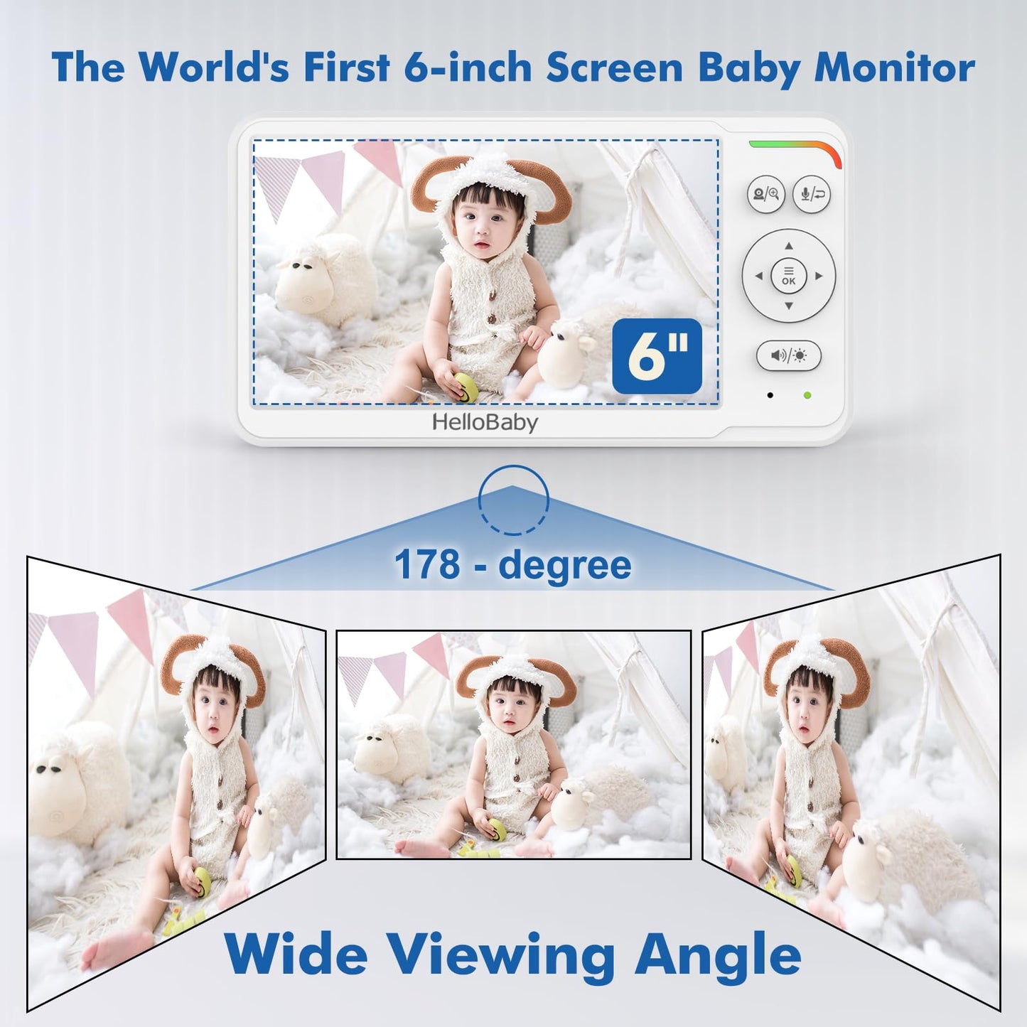 HelloBaby 6" Video Baby Monitor with Night Vision