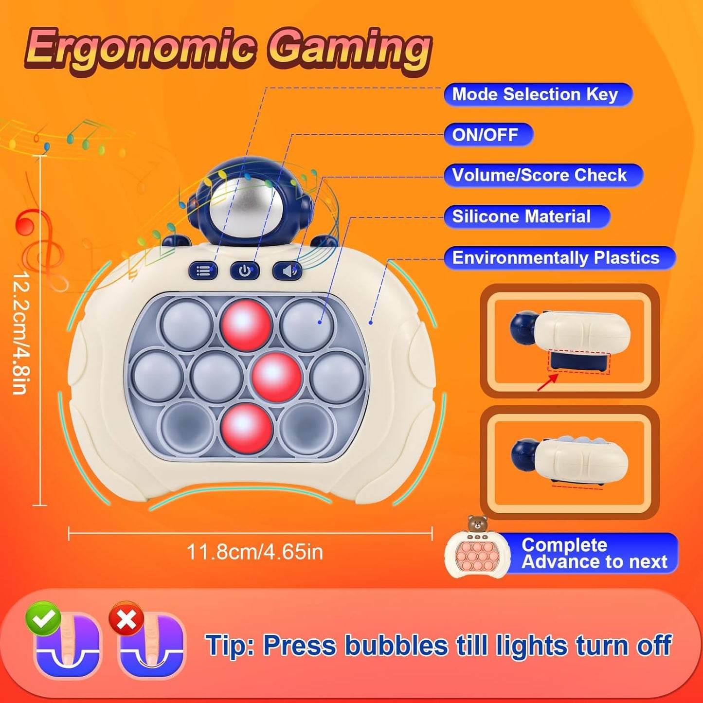 Push Bubble Fidget Game Toy for Kids & Adults