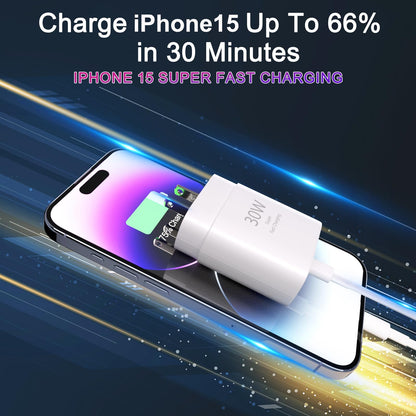 iPhone 15 Pro Charger Fast Charging-30W USB C Fast Charger Block with 10ft Long USB C Charging Cable Cord for iPhone 15/15 Pro/15 Pro Max/15 Plus, iPad 12.9/11/10.9, Samsung Galaxy S24Ultra-3 Pack