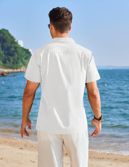 COOFANDY Men's Casual Short Sleeve Beach Shirt