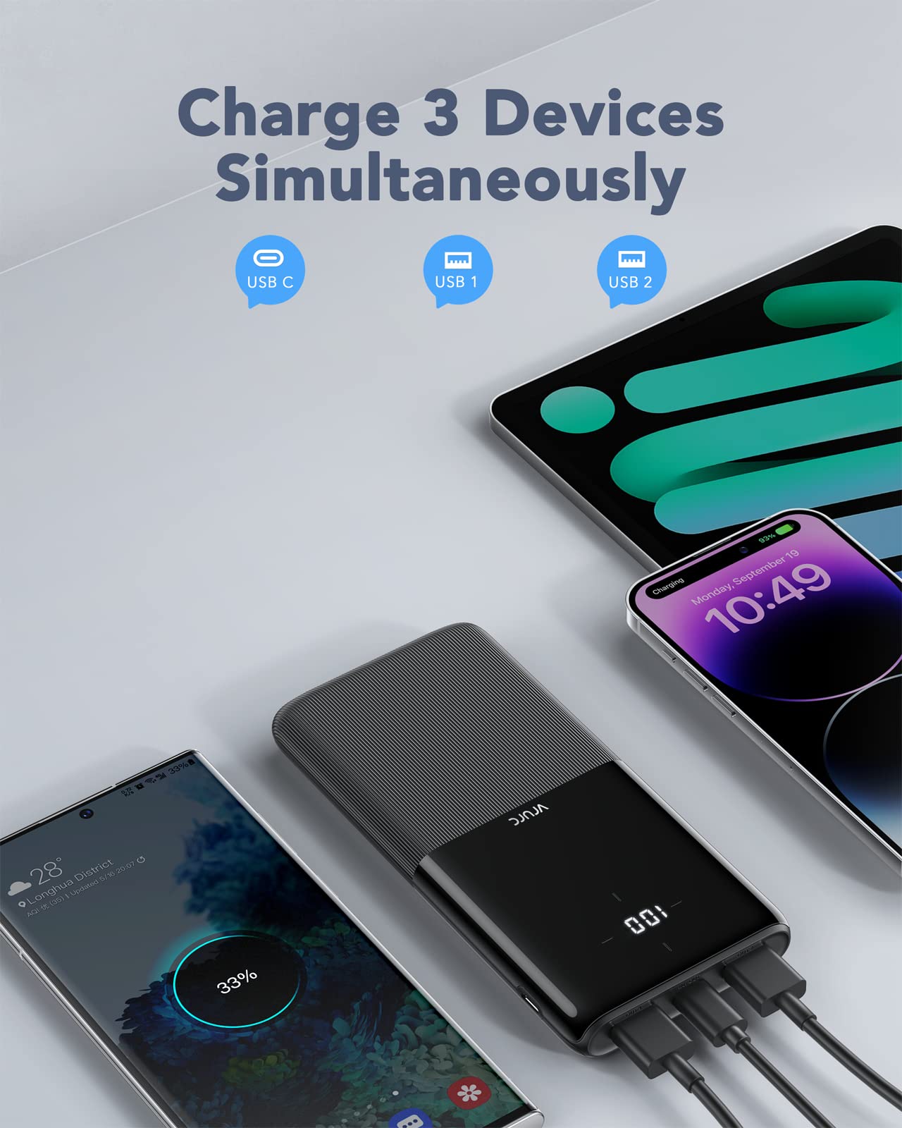 10000mAh VRURC Fast Charging Power Bank