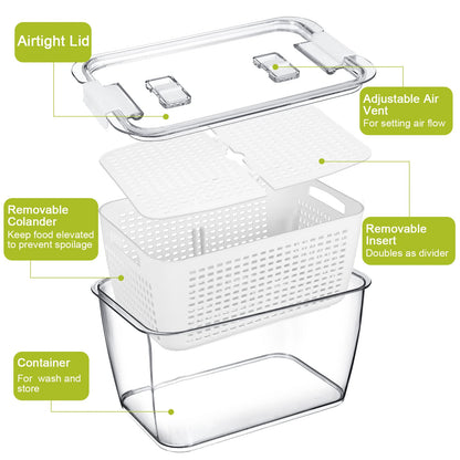 Fruit Storage Containers with Lids and Dividers
