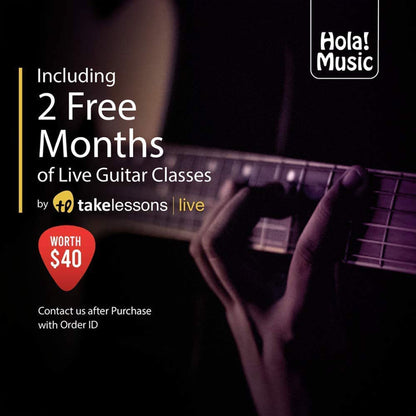 Classical Guitar with Soft Nylon Strings by Hola! Music, Full Size 39 Inch Model HG-39GLS, Natural Gloss Finish - FREE Padded Gig Bag Included