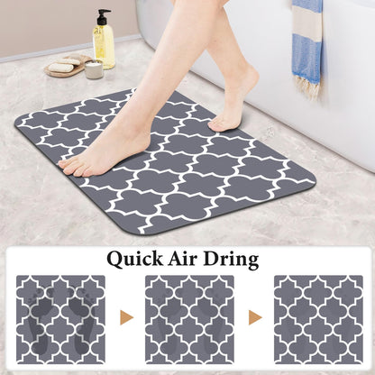 KMAT Super Absorbent Anti-Slip Bath Mat Grey