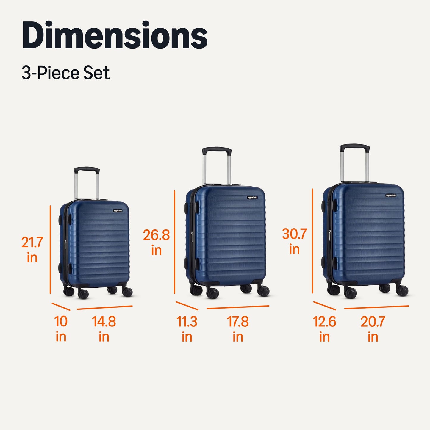 3-Piece Hardshell Suitcase Set with Wheels
