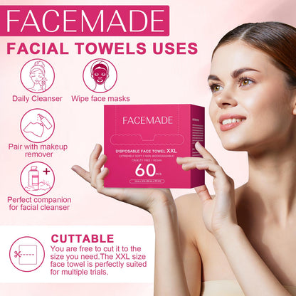 FACEMADE 60 Ct Soft Biobased Face Towels