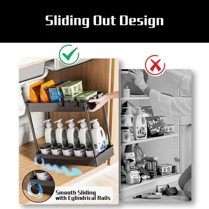 2 Pack Under Sink Organizer for Bathroom Storage