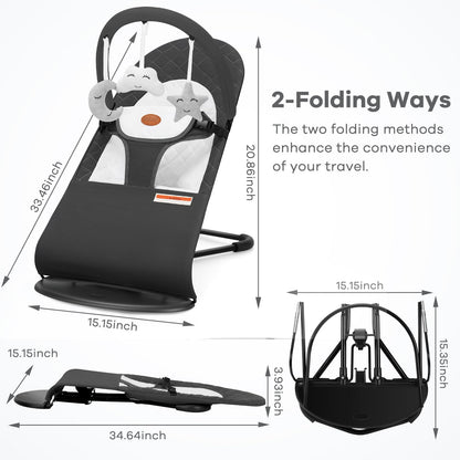 Portable Baby Bouncer Seat for Infants 0-18 Months