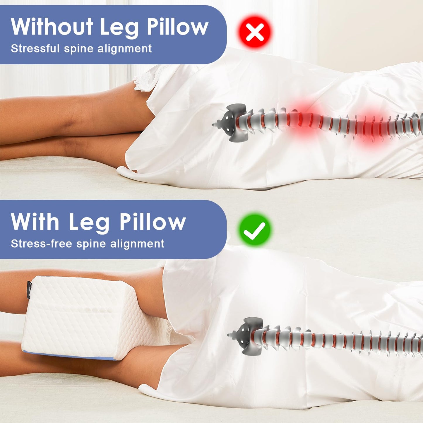 Knee Pillow for Side Sleepers - Sciatica Relief