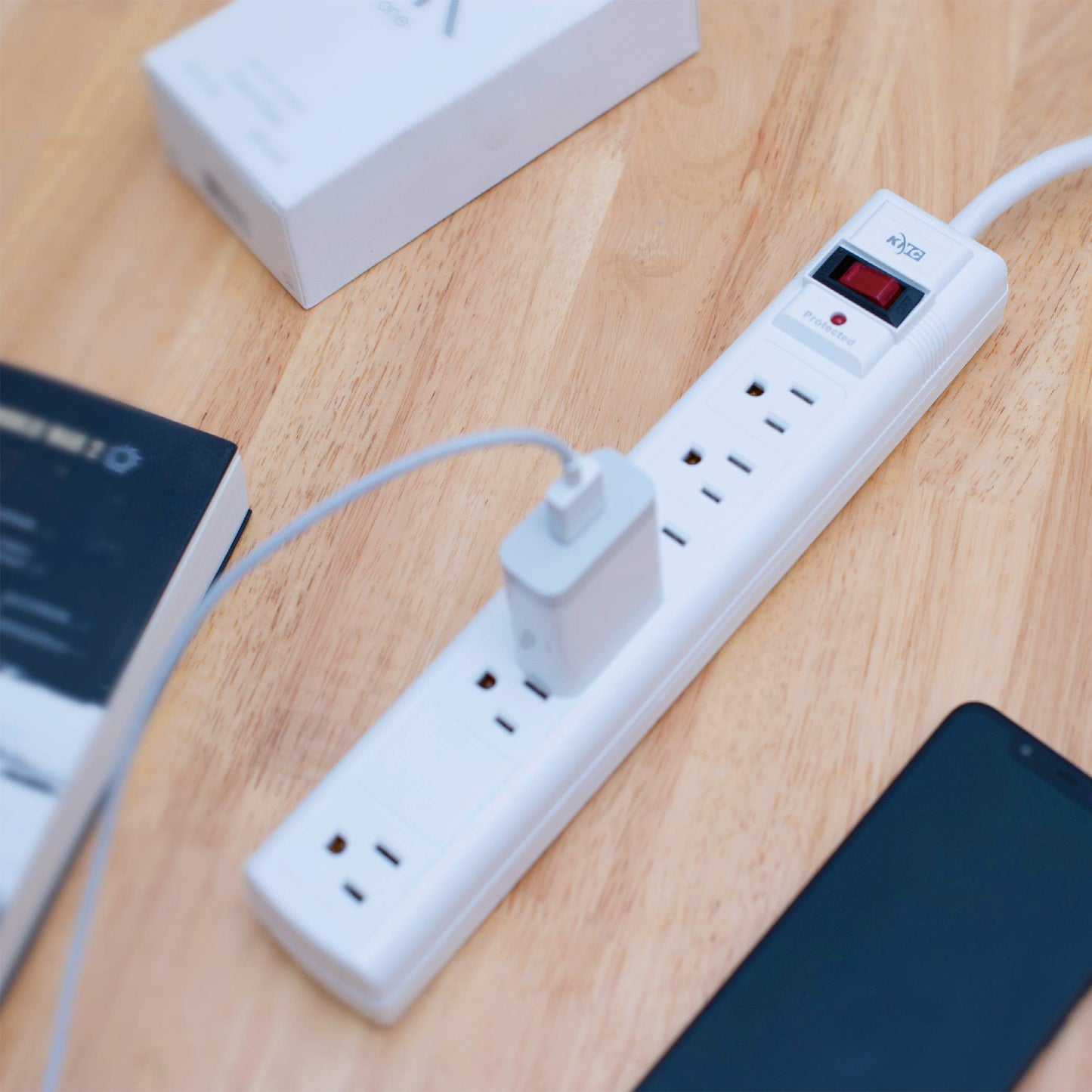 KMC 6-Outlet Surge Protector Power Strip, 2-Pack