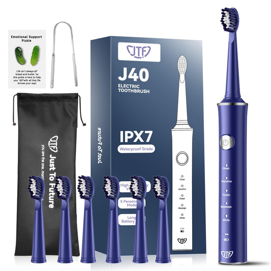 Electric Toothbrush with 6 Brush Heads and Timer