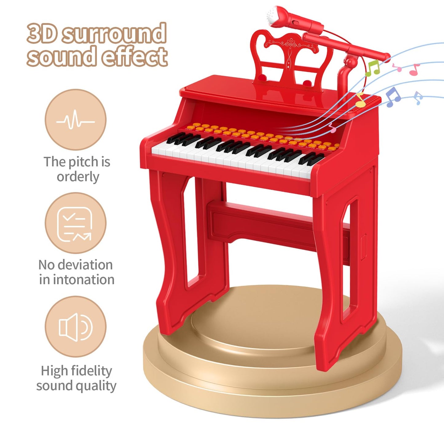Kids Toy Piano Keyboard - 37 Keys Musical Gift