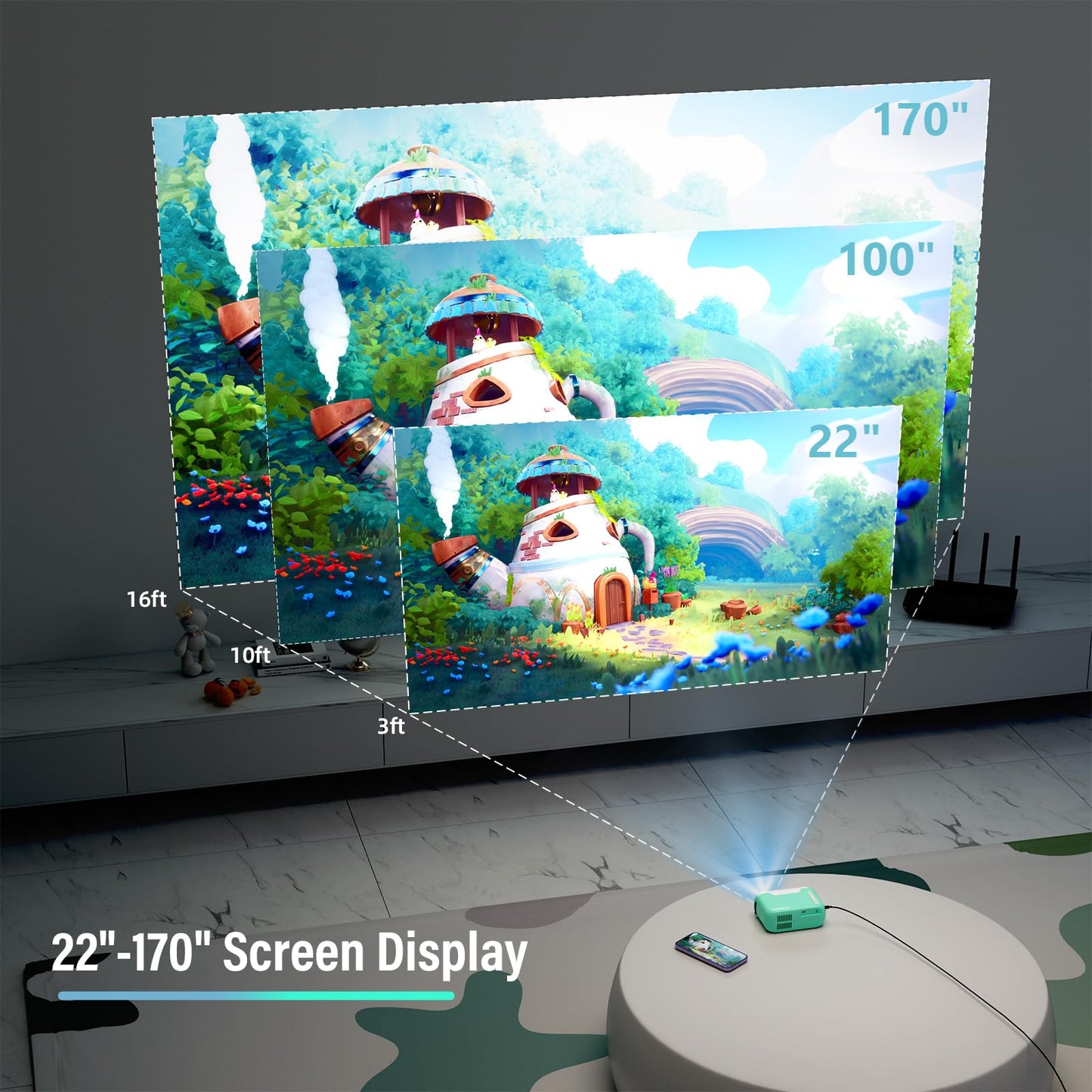 Mini WiFi Projector for Smartphones and Tablets