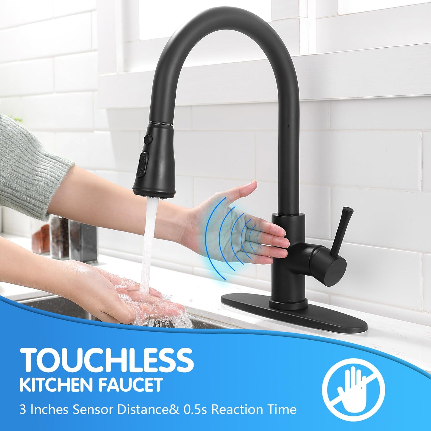 GUUKAR Touchless Kitchen Faucet with Pull Down Sprayer
