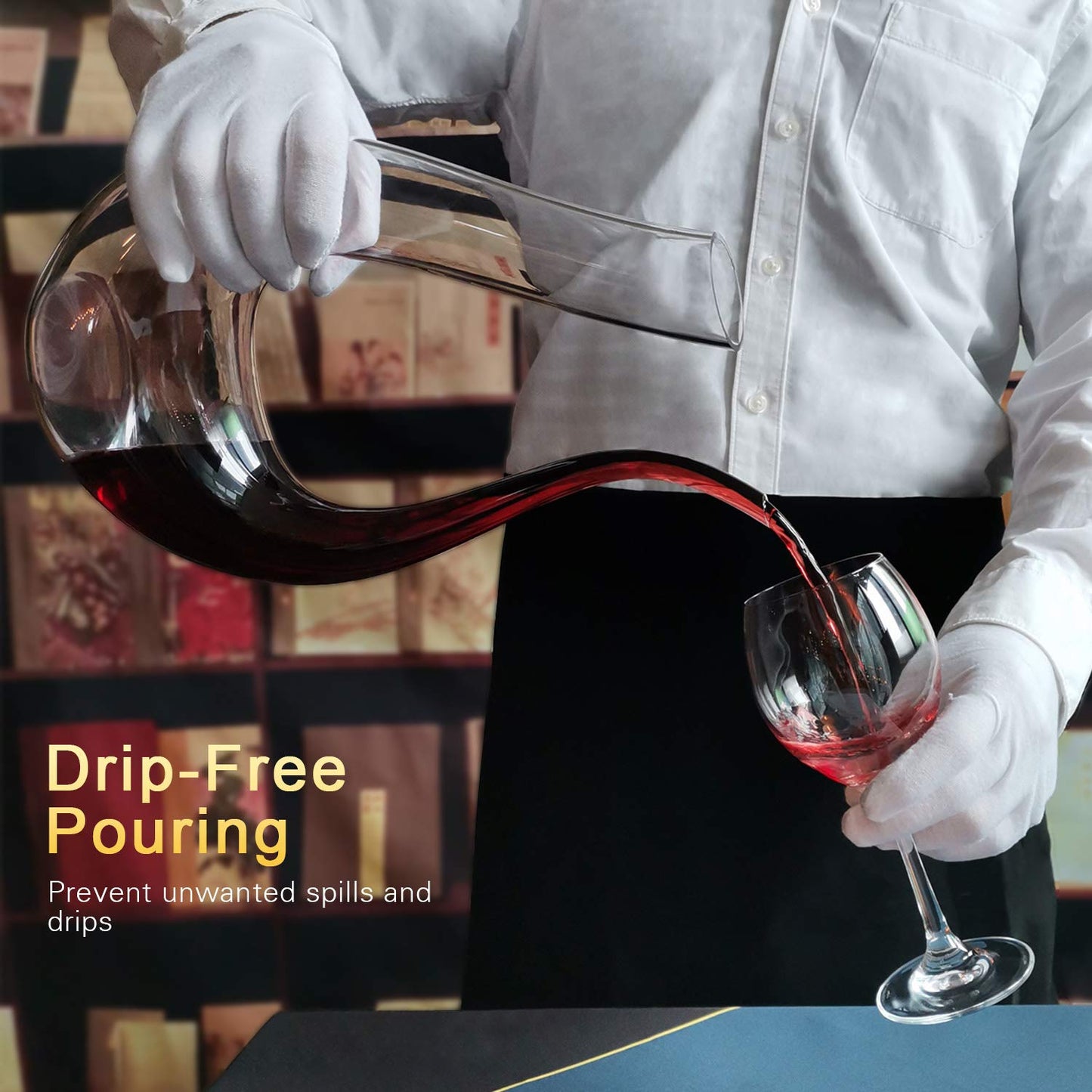 Red Wine Decanters by NUTRIUPS Swan Wine Decanter Lyre Shape Wine Decanter and Carafe Hand Blown Red Wine Decanters