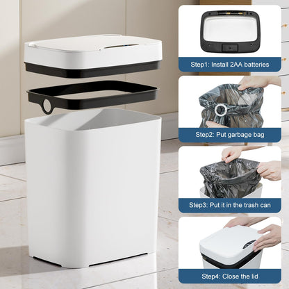 2 Pack Touchless Bathroom Trash Cans