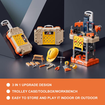 Kids Tool Bench Set with Electric Drill, 78 Pieces