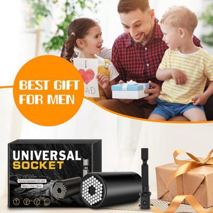 Stocking Stuffers for Men Adults,Super Universal Socket Tools Gifts for Men,Mens Christmas Gifts,Cool Stuff Gadgets for Men Dad Husband Boyfriend Him,Tools Socket Set with Power Drill Adapter(7-19 MM)