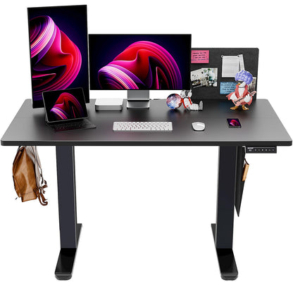 ErGear Electric Adjustable Height Standing Desk with Storage Bag,48 x 24 Inches Sit Stand Desk, Memory Computer Home Office Desk with Cable Management Tray,DIY Bulletin Board (Black)