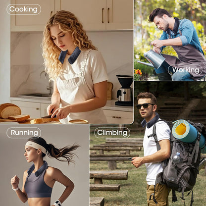 Portable Rechargeable Neck Fan with 360° Cooling