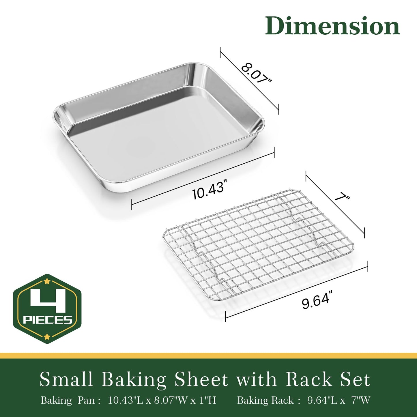 2-Pack Stainless Steel Baking Sheet Set
