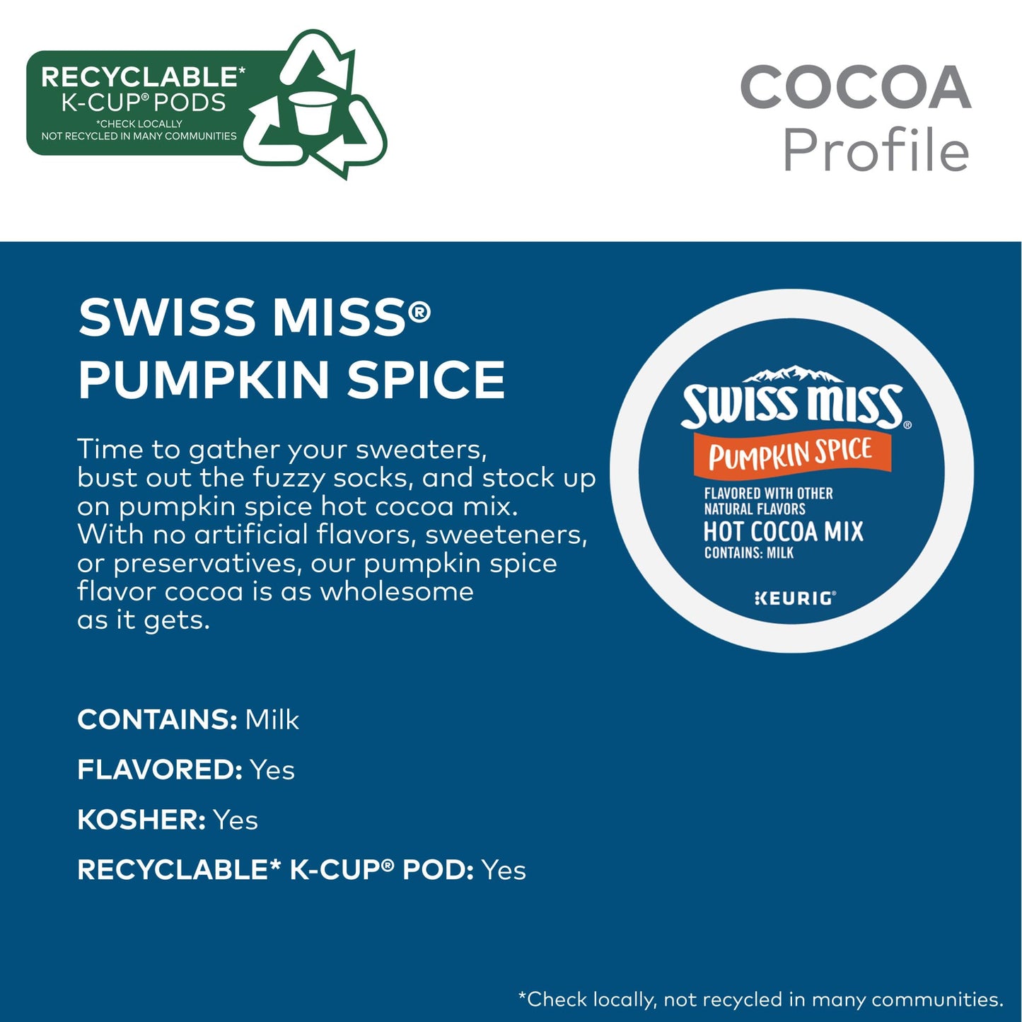 Swiss Miss Pumpkin Spice Hot Cocoa K-Cup Pods