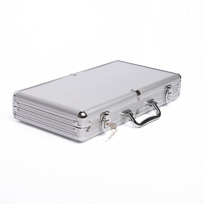 Bo Toys 300 Chip Dice Style Poker Set in Aluminum Case (11.5 Gram Chips), 2 Decks of Cards, 5 dice