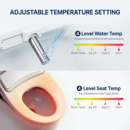 Electric Heated Bidet Toilet Seat with Smart Features