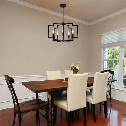 Modern 5-Light Black Chandelier for Home