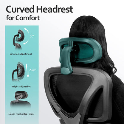 KERDOM Ergonomic Mesh Office Chair with Headrest