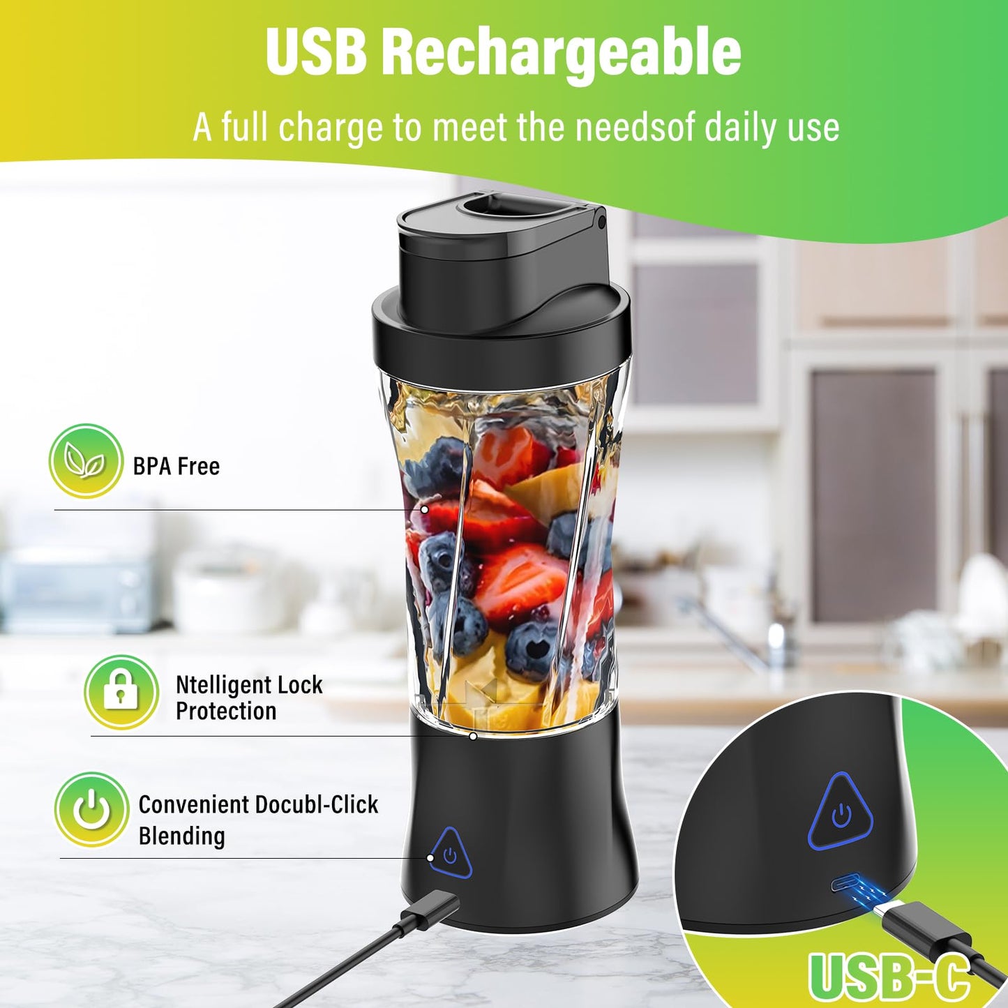 Portable USB Blender for Shakes and Smoothies