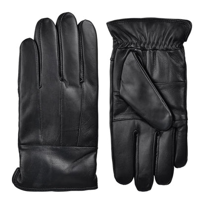 Harssidanzar Men's Warm Leather Winter Gloves