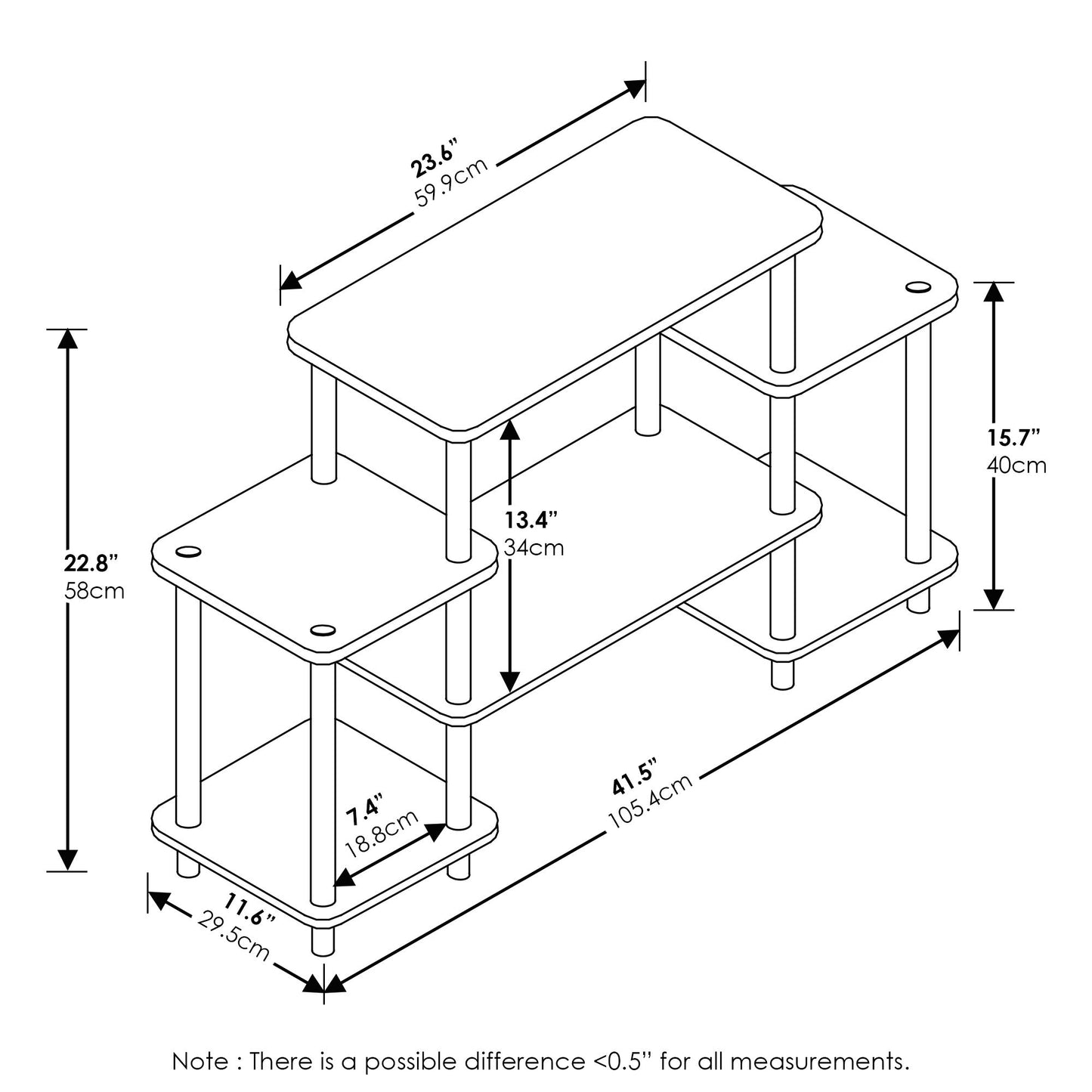 Furinno Turn-N-Tube Entertainment Center, French Oak