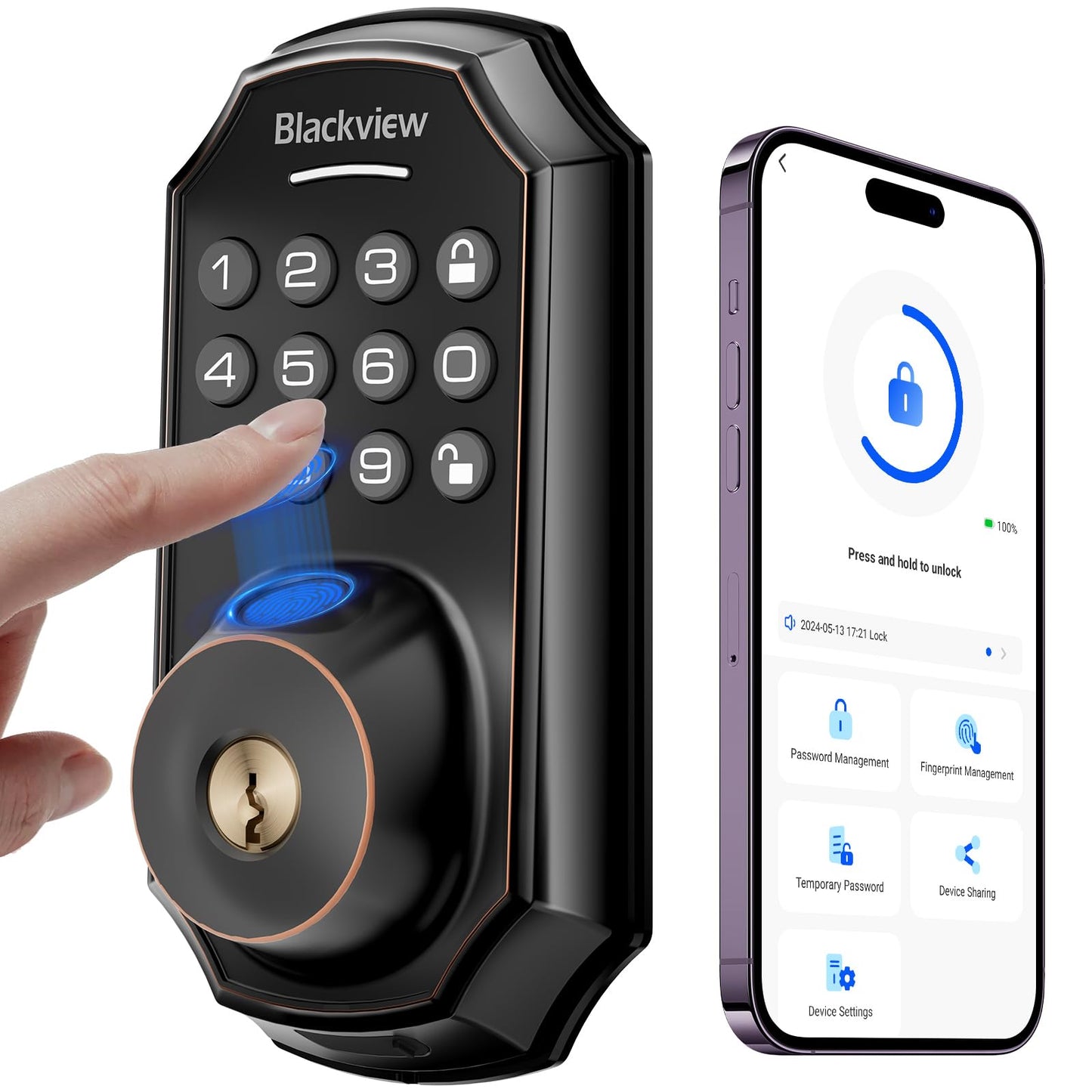 Fingerprint Smart Door Lock with Bluetooth Control