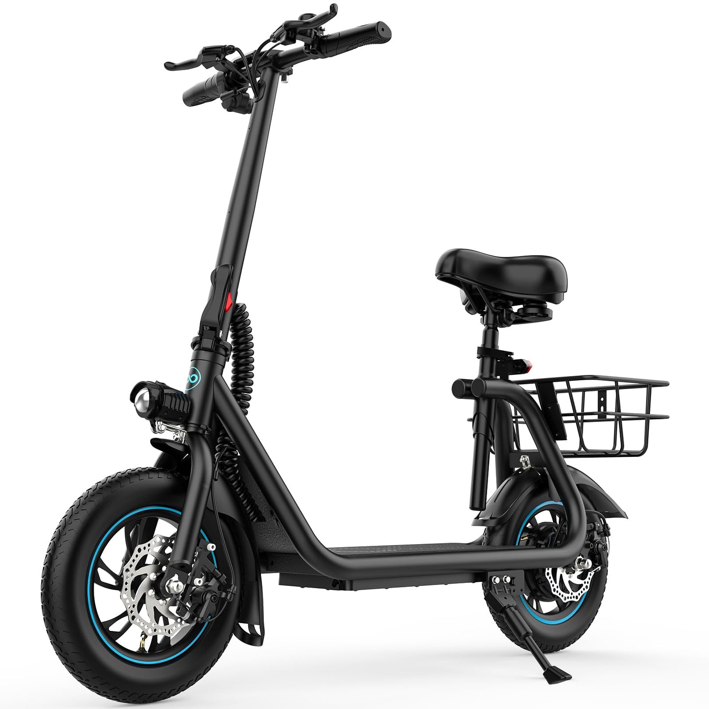 Gyroor Electric Scooter with Seat, 450W Powerful Motor up to 20 Miles Range, Foldable Scooter for Adult Max Speed 15.5Mph, Commuter Electric Scooter with Basket