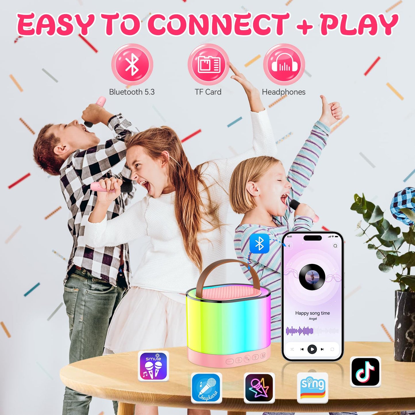 Karaoke Machine for Kids with 2 Microphones