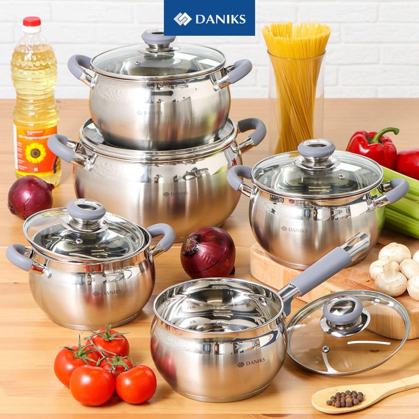 11-Piece Stainless Steel Induction Cookware Set