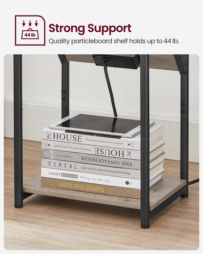 Set of 2 VASAGLE Side Tables with Charging Station