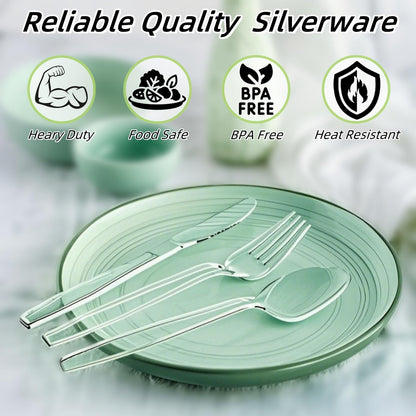 360 Count Heavy Duty Disposable Plastic Utensils Set
