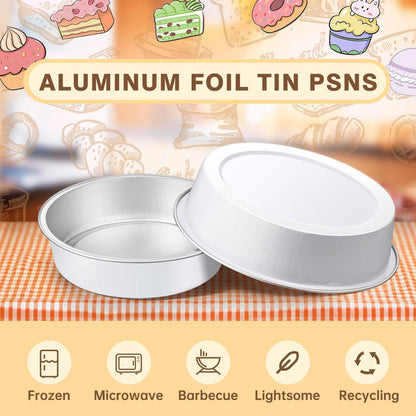50 Pcs Aluminum Mini Tart Pans with Lids