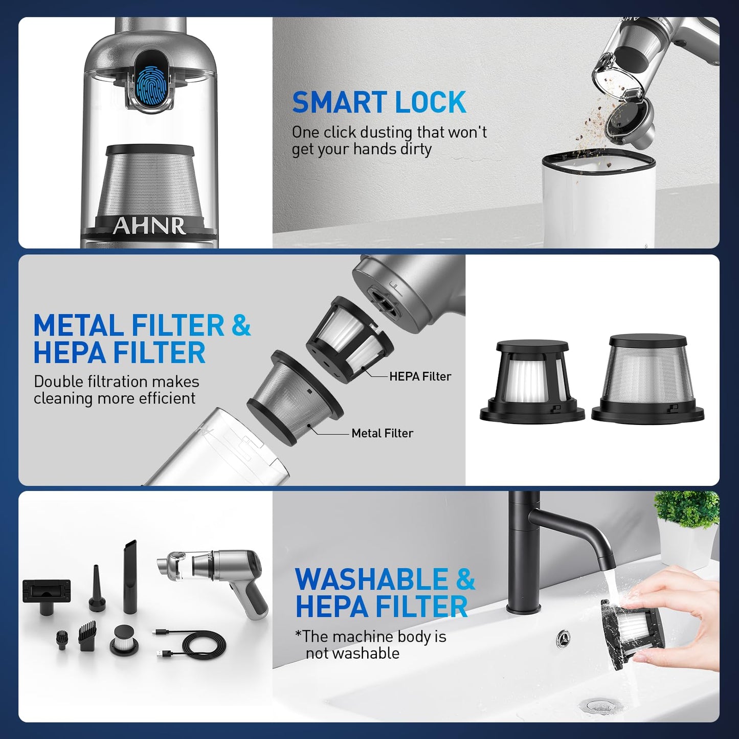 Cordless Handheld Vacuum Cleaner by AHNR