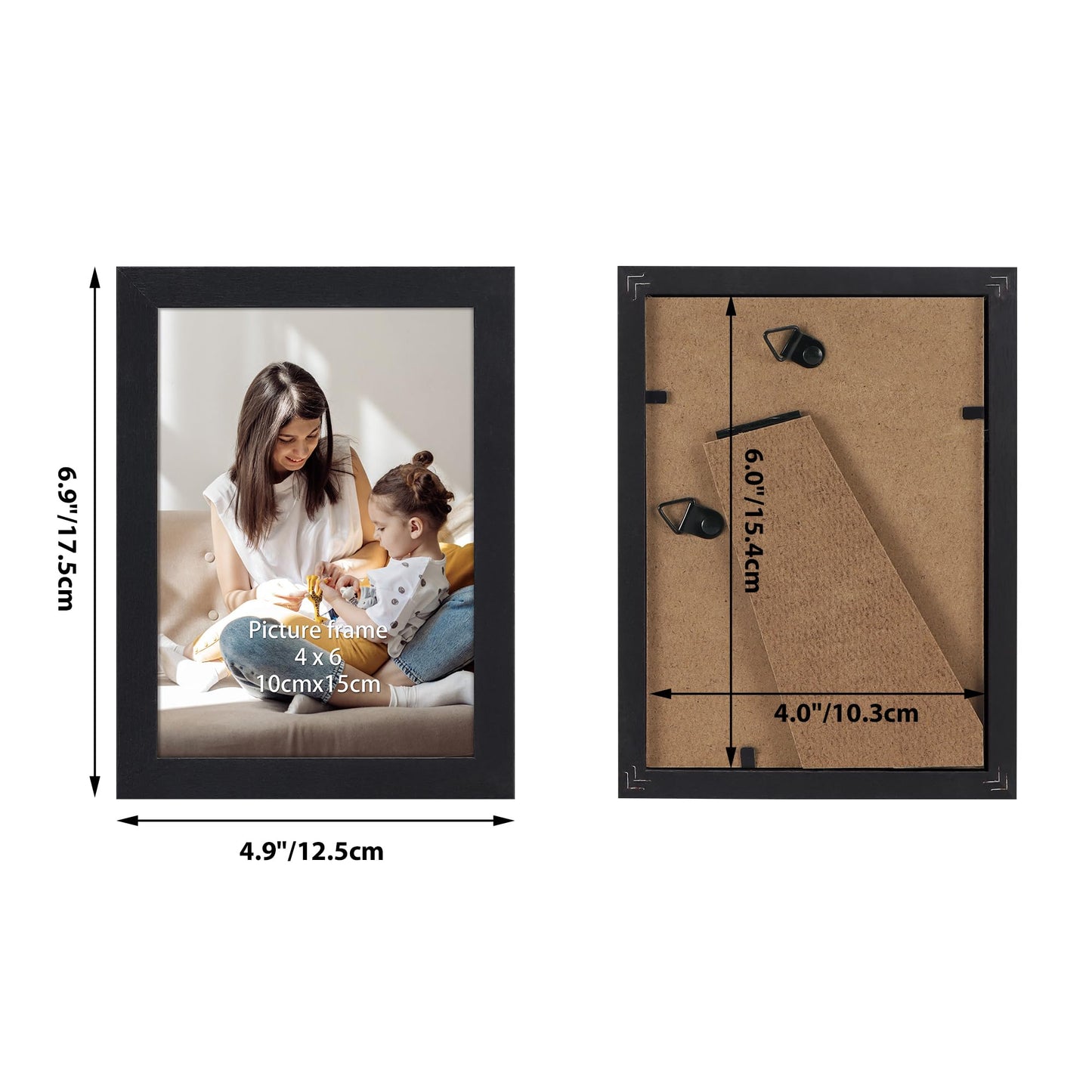 Edenseelake 4x6 Picture Frame Set of 15, Black Wood Photo Frame 4 by 6 for Wall or Tabletop Display