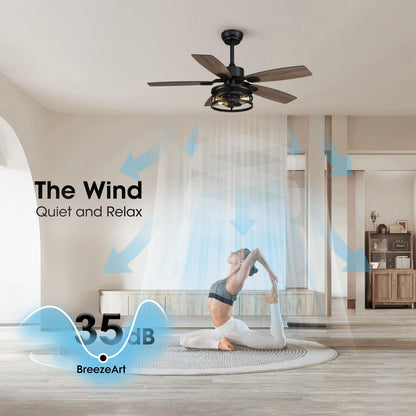 Tinkoso Ceiling Fan with Lights & Remote Control