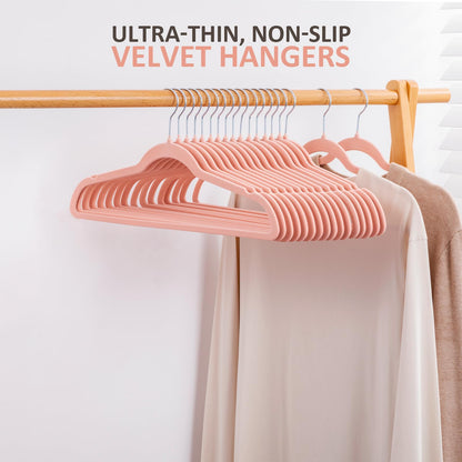 50 Pack Velvet Hangers with 360 Swivel Hook