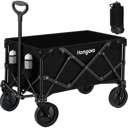 Homgava Heavy Duty Folding Wagon Cart, Black