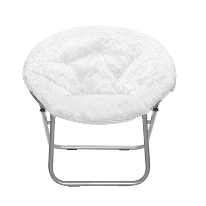 Urban Lifestyle Faux Fur Saucer Chair, Off White