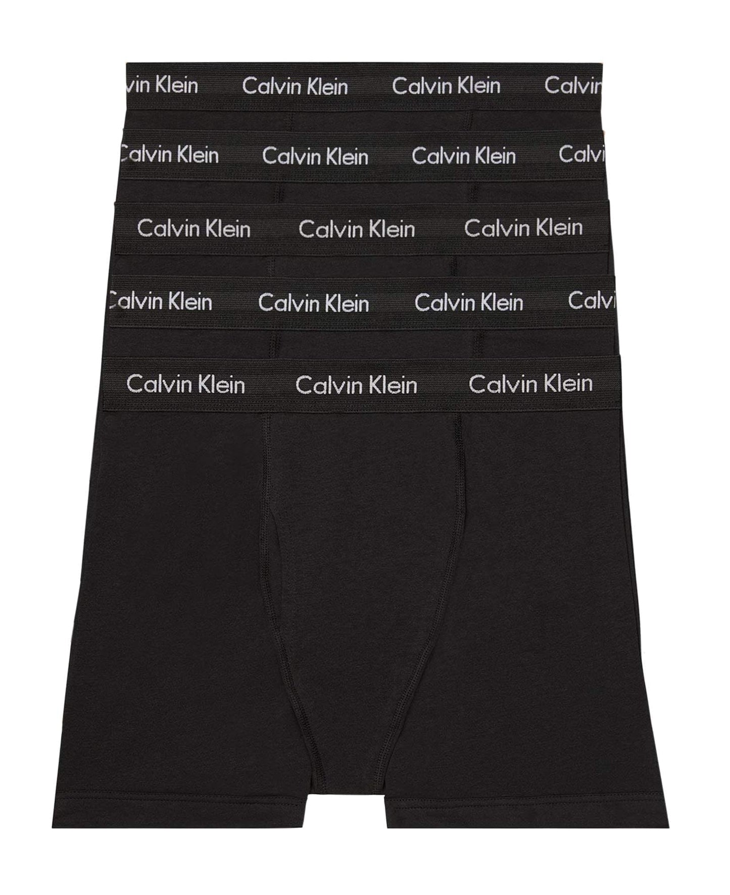 Calvin Klein Men's Cotton Stretch 5-Pack Boxer Brief, 5 Black, Large