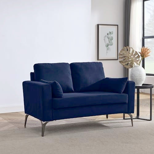 FANYE 3 Pieces Living Room Sofa Sets Include Armchair,Loveseat and 3Seaters Couch,Corduroy Upholstered Tufted Sofa&Couch with 4 Pillows and Metal Legs for Home Office Apartment