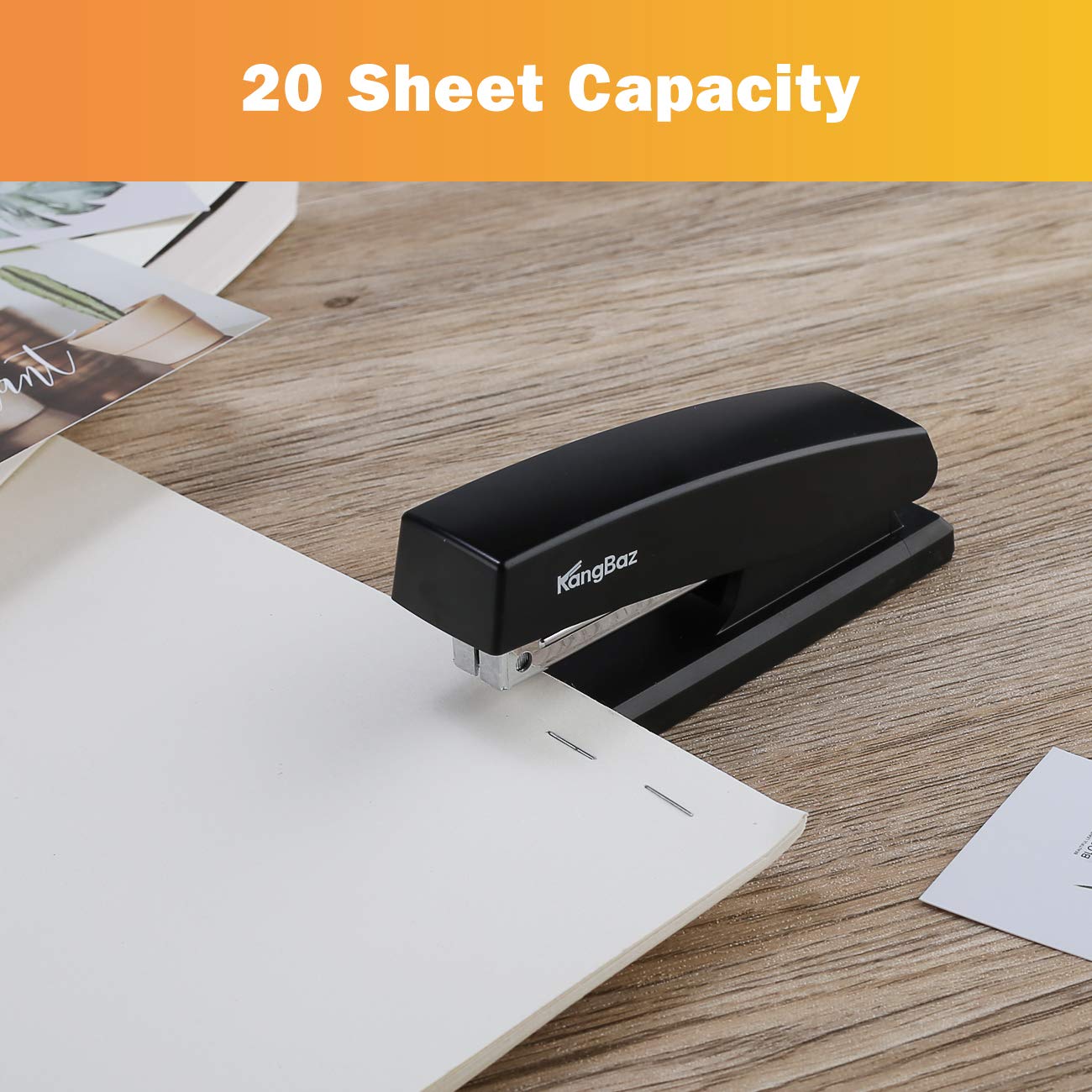 Kangbaz with 5000 ¼" Staples Office Stapler- 25 Sheet Capacity .Desktop Stapler.for Offices, Homes and Schools.Black.