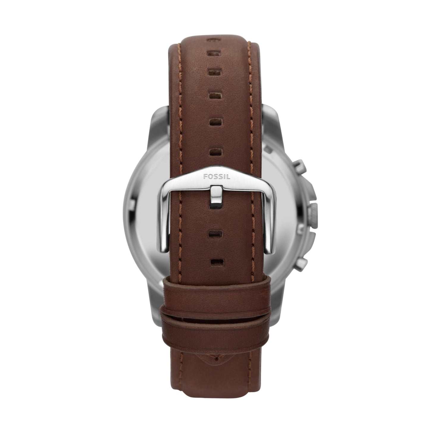 Fossil Men's Grant Quartz Stainless Steel and Leather Chronograph Watch, Color: Silver, Brown (Model: FS4813)